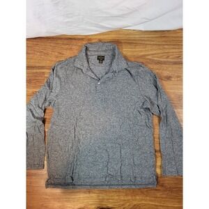 J. Crew Mens XL Cotton Cashmere Blend Long Sleeve Polo Shirt Heather Grey